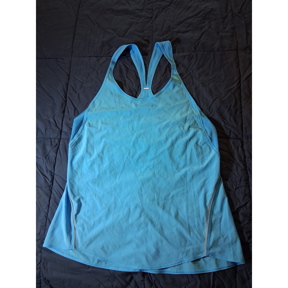 Lululemon Racerback Athletic Tank Top Bright Blue Mesh Back Workout Shirt Womens